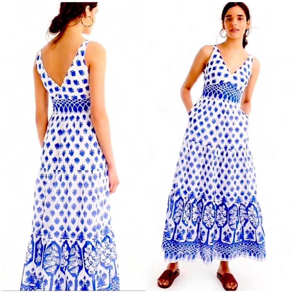 J. Crew Santorini Block Print Maxi Dress - Picture 2 of 4